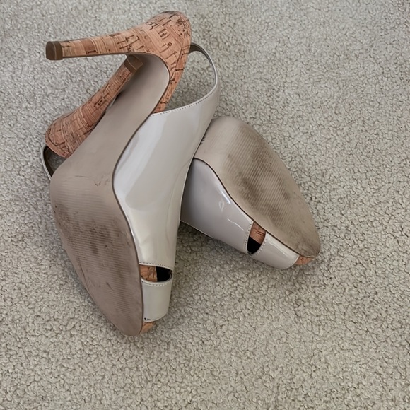 Guess Morissa Nude slingback heels with cork platform and heel - Picture 5 of 8